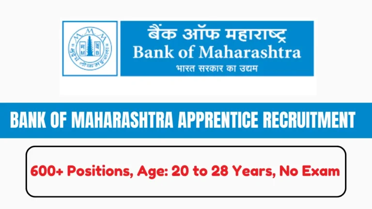 Bank of Maharashtra Apprentice Recruitment