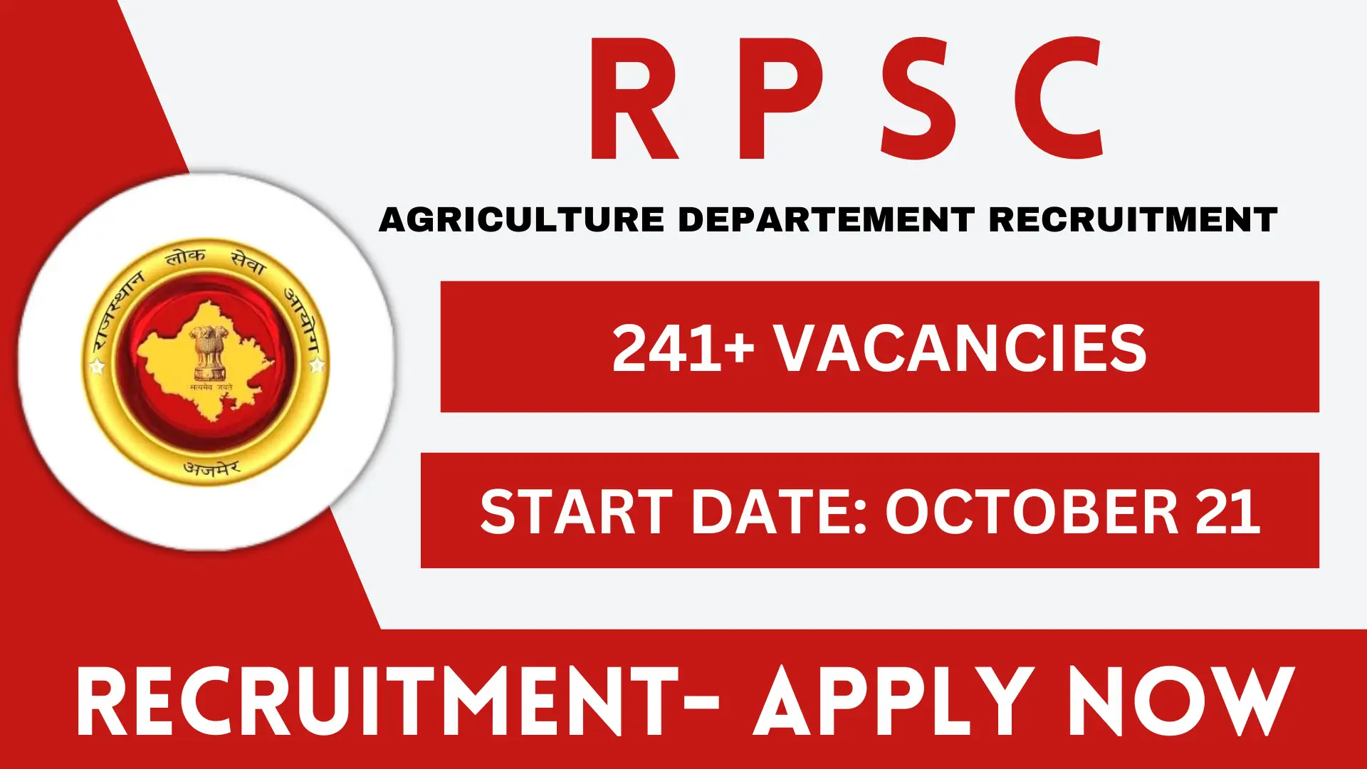 RPSC Agriculture Department Recruitment