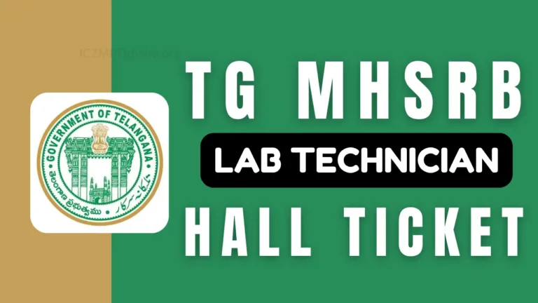 TG MHSRB Lab Technician Hall Ticket