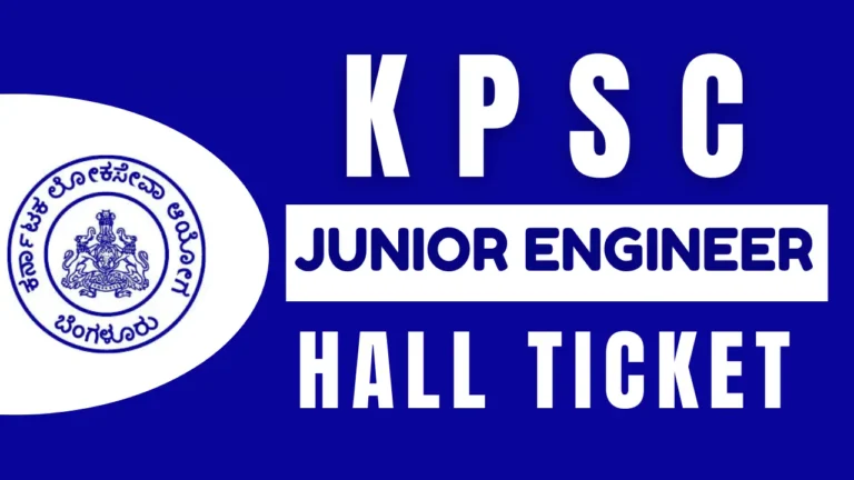 KPSC Jr Engineer Hall Ticket