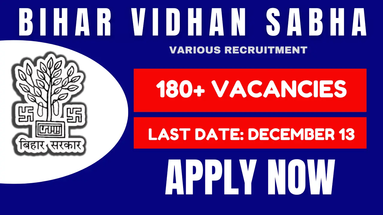 Bihar Vidhan Sabha Various Roles Recruitment