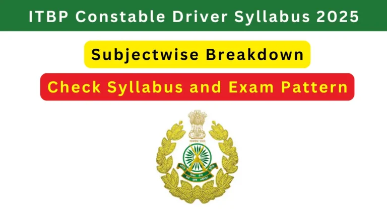 ITBP Constable Driver Recruitment