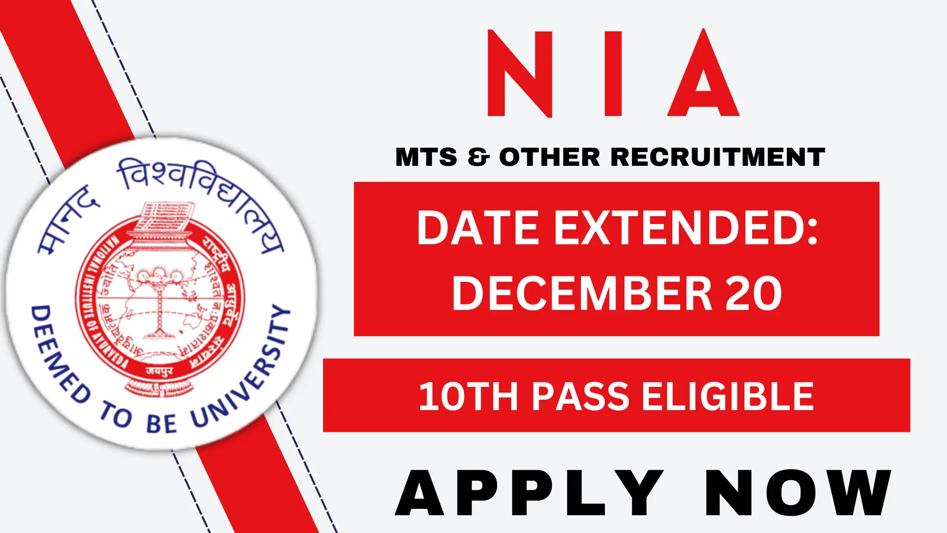 NIA MTS Recruitment