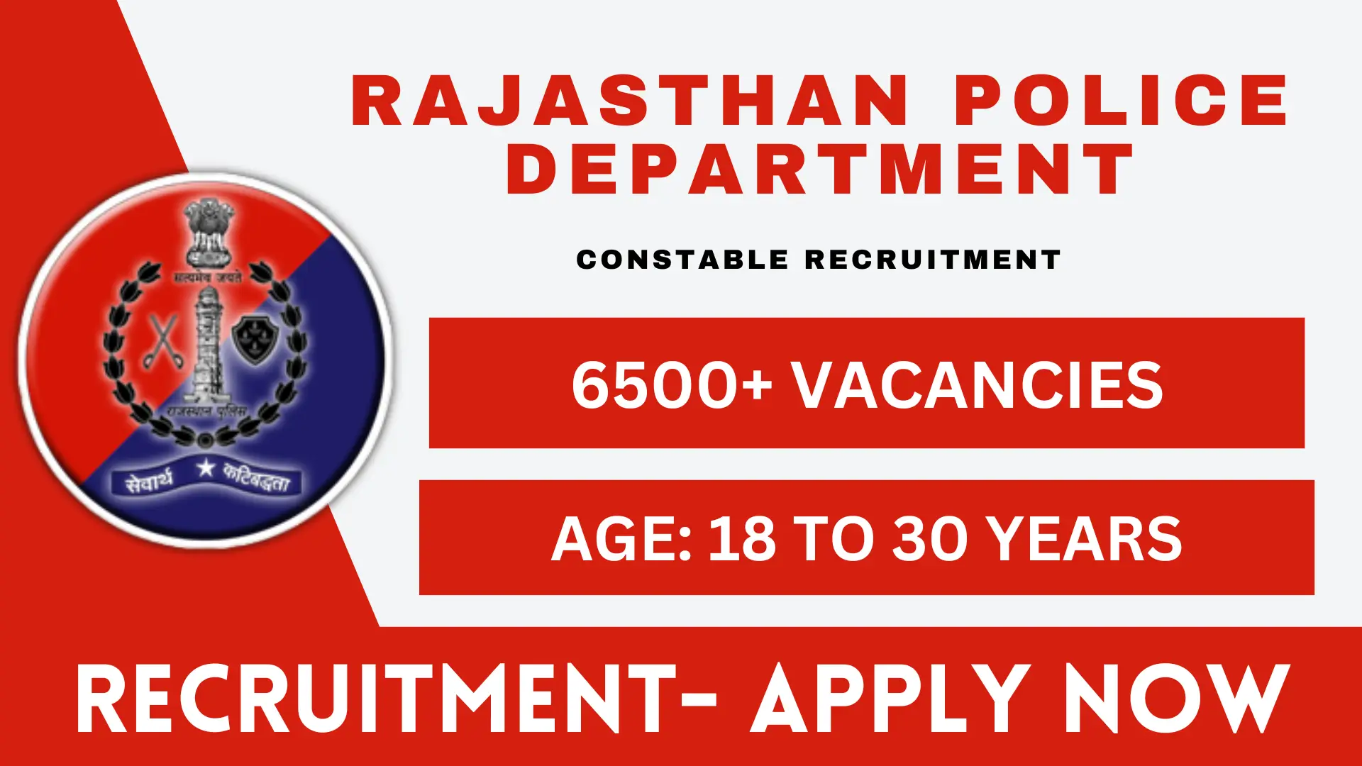 Rajasthan Police Department Constable Positions Recruitment