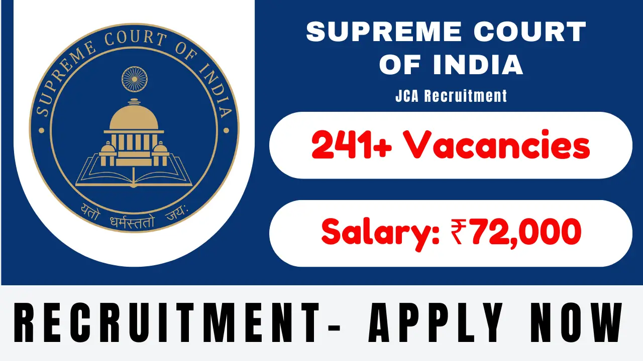 Supreme Court of India JCA Position Recruitment